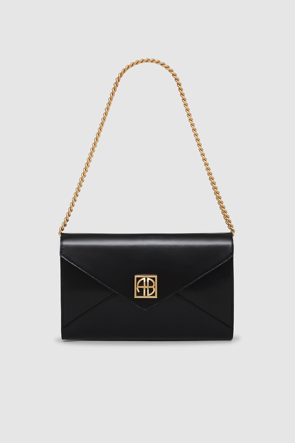 ANINE BING Elly Clutch - High-Shine Black