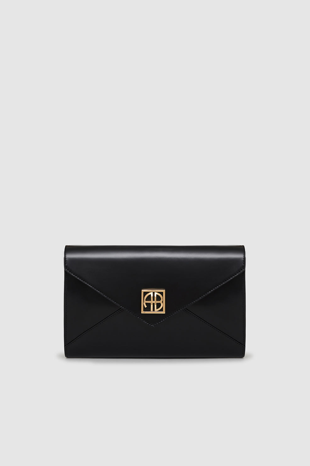 ANINE BING Elly Clutch - High-Shine Black