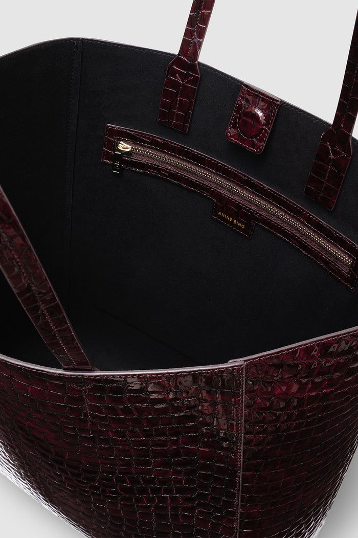 ANINE BING Elly Tote - Burgundy Embossed