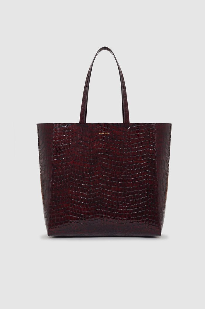 ANINE BING Elly Tote - Burgundy Embossed