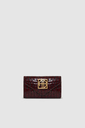 ANINE BING Elly Wallet - Burgundy Embossed