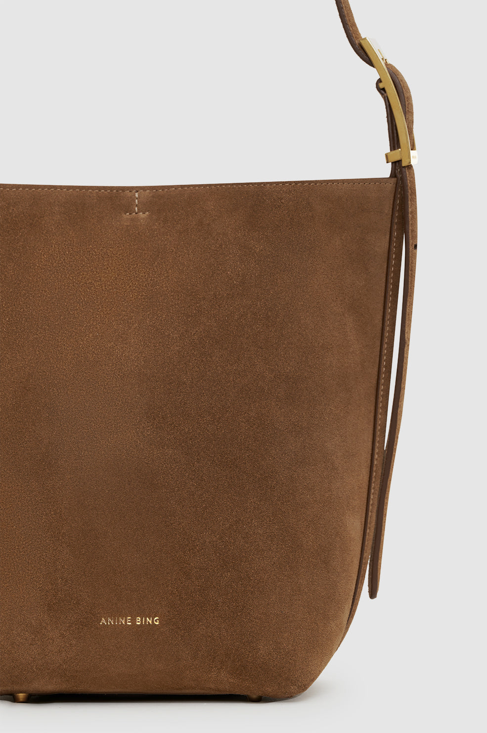 Elly Medium Bucket Bag Suede - Tobacco View 4