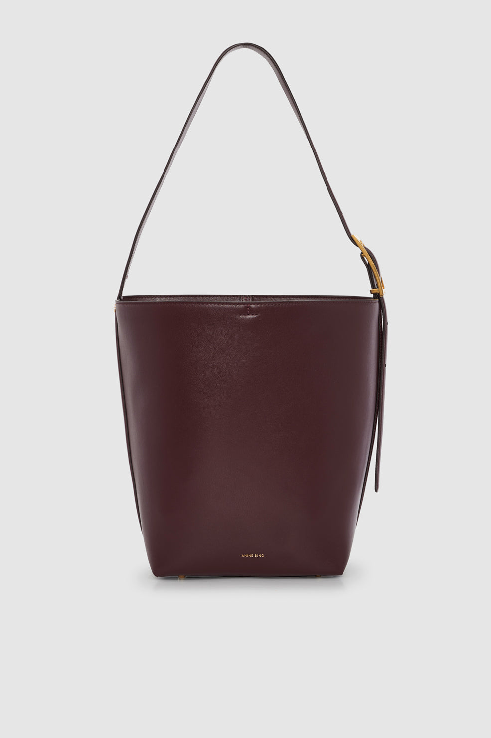 Elly Bucket Bag Grained Leather - Fig View 1