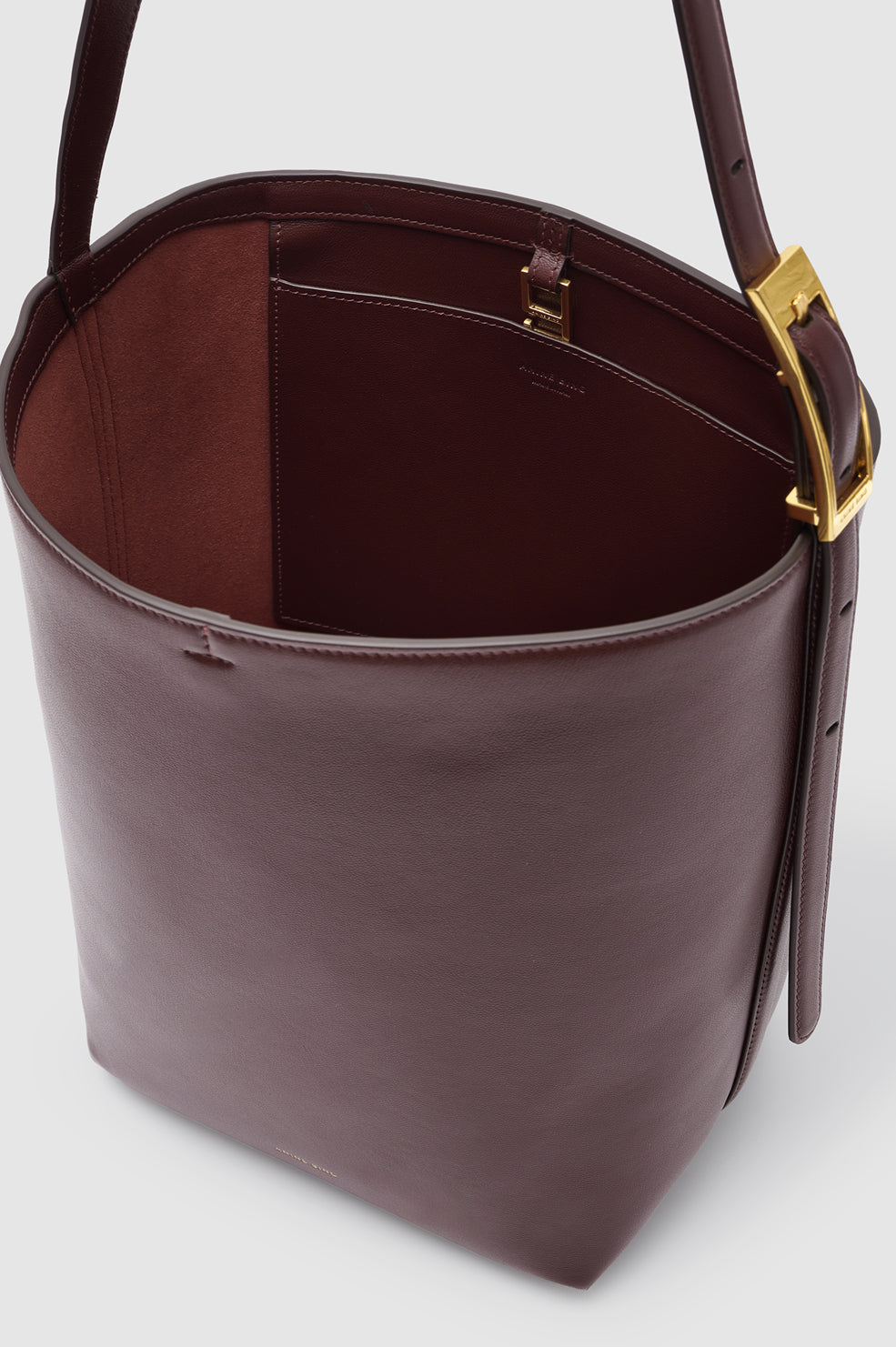 Elly Bucket Bag Grained Leather - Fig View 4