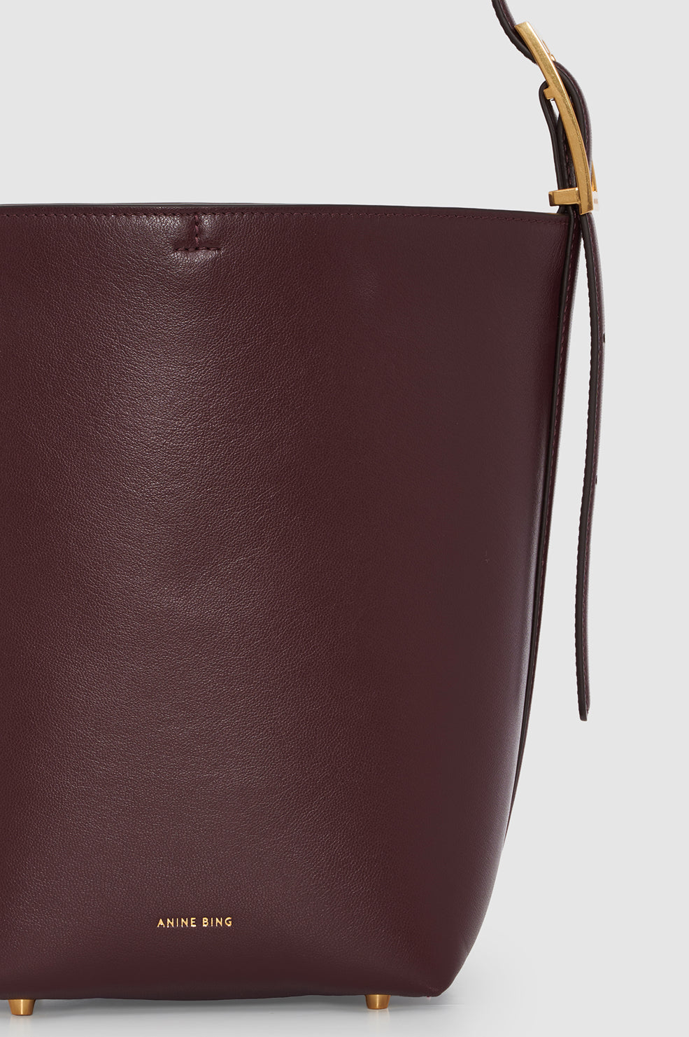 Elly Medium Bucket Bag Grained Leather - Fig View 5