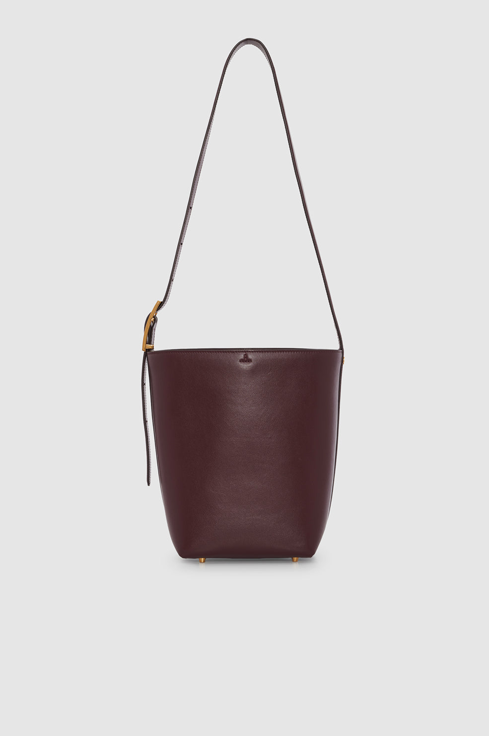 Elly Medium Bucket Bag Grained Leather - Fig View 3
