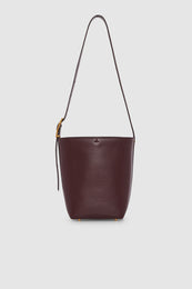 ANINE BING Elly Medium Bucket Bag Grained Leather - Fig - back view