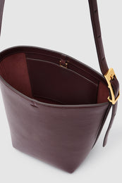 ANINE BING Elly Medium Bucket Bag Grained Leather - Fig - top view