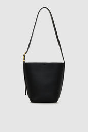 ANINE BING Elly Medium Bucket Bag Grained Leather - Black - back view