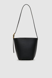 ANINE BING Elly Medium Bucket Bag Grained Leather - Black - back view