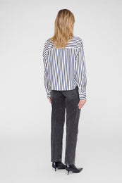 ANINE BING Essie Cropped Shirt - Maritime Stripe - on model back