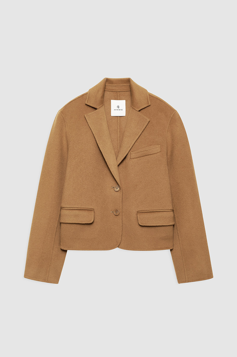 featured-img|ANINE BING Etienne Blazer - Camel Cashmere Blend - front view