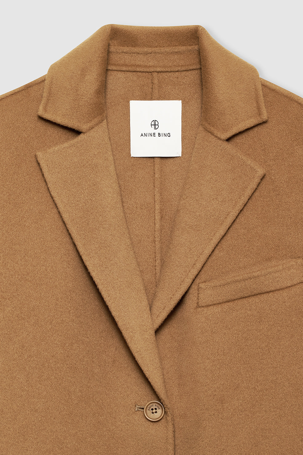 ANINE BING Etienne Blazer - Camel Cashmere Blend - detail view