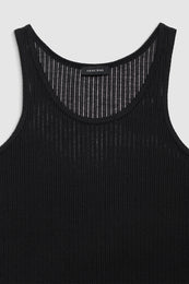 ANINE BING Eugene Tank - Black - Detail View 