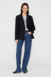 ANINE BING Evalyn Blazer - Black - on model front