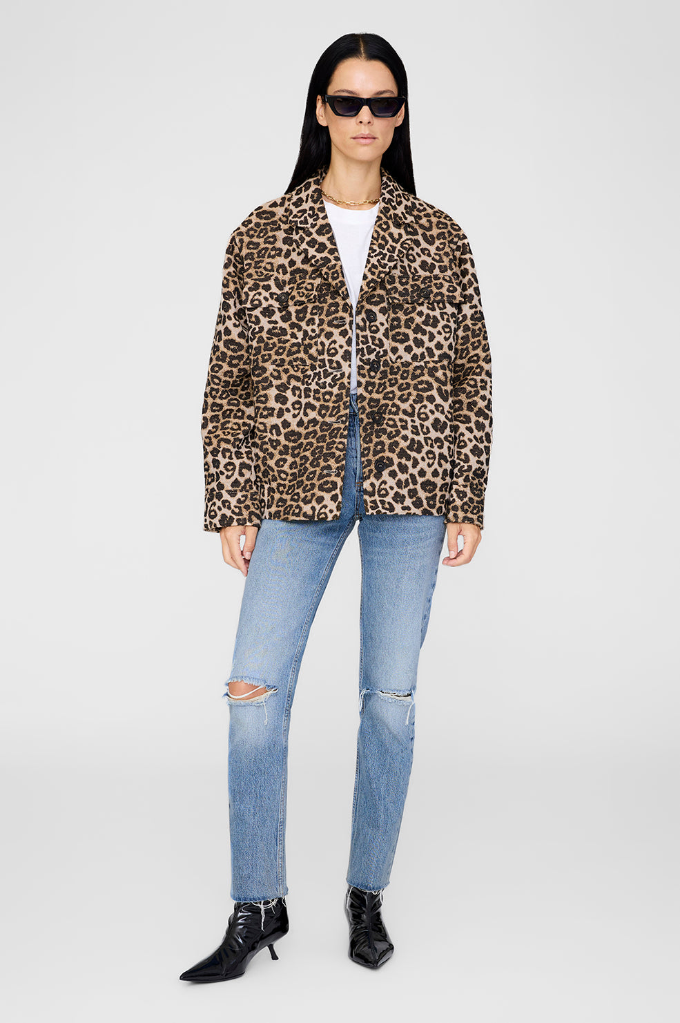 ANINE BING Flynn Jacket - Leo - On Model Front Second Image