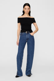 ANINE BING Francis Top - Black - On Model Front 