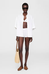 ANINE BING Fran Boyshort - Off White - On Model Front 