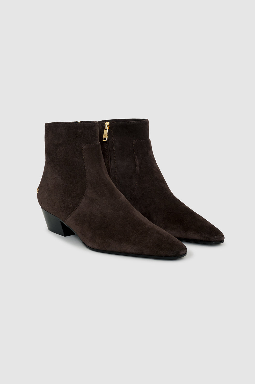 Freya Flat Boots - Dark Brown Suede View 4