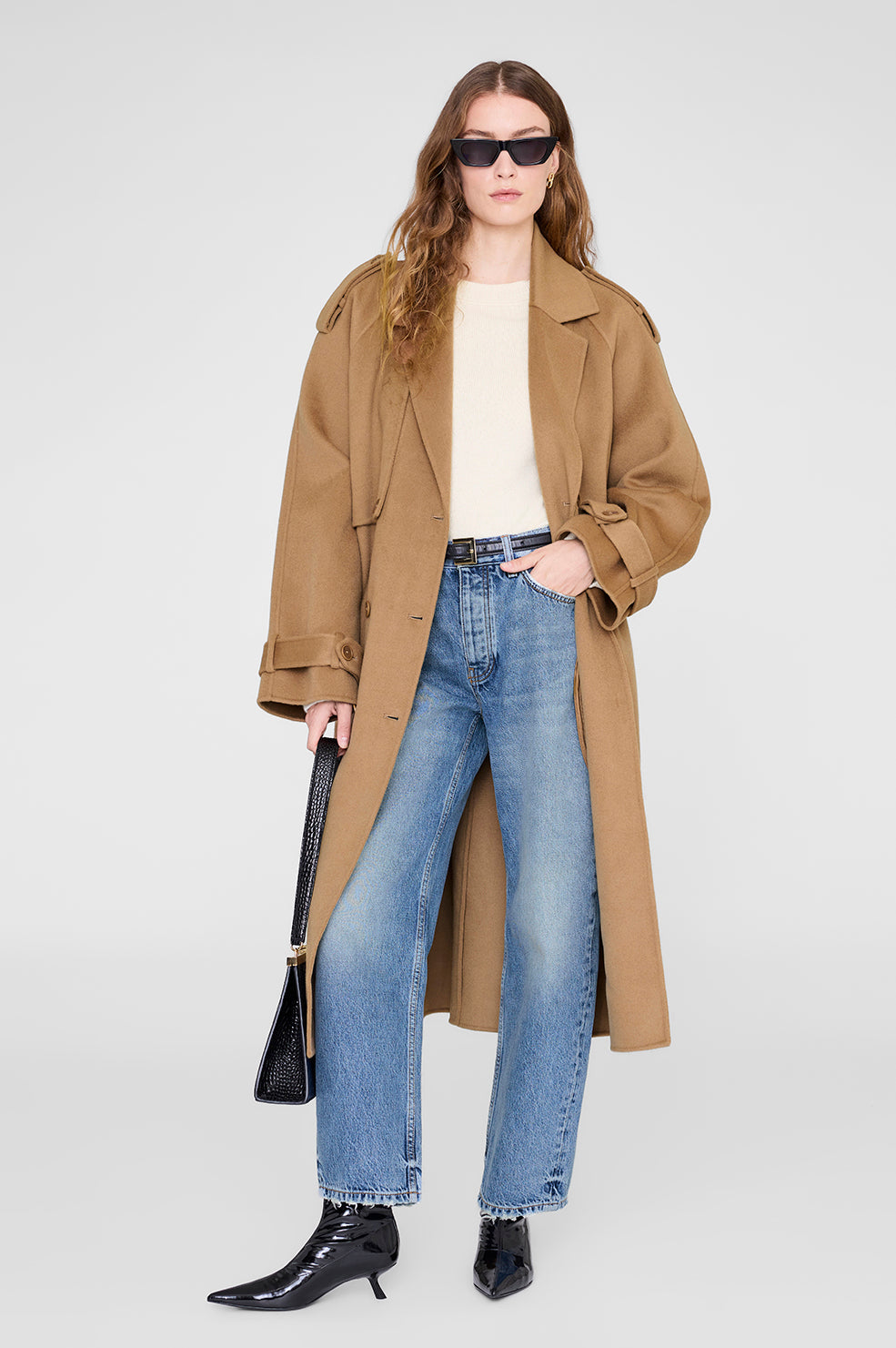 ANINE BING Fritz Jean - Baltic Blue - on model front