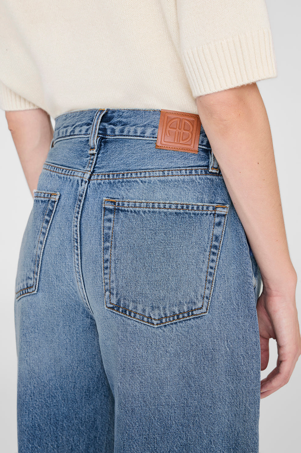 ANINE BING Fritz Jean - Baltic Blue - on model back detail