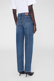 ANINE BING Gavin Long Jean - Mosaic Blue - on model back detail