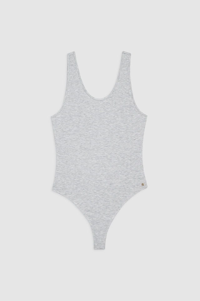 |ANINE BING Ginny Bodysuit - Heather Grey