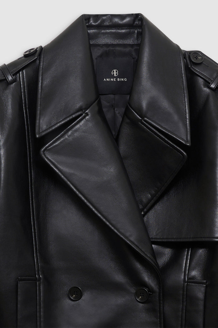 ANINE BING Greer Jacket - Black Recycled Leather