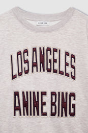 ANINE BING Harry Shrunken Sweatshirt La - Oatmeal Melange - detail view