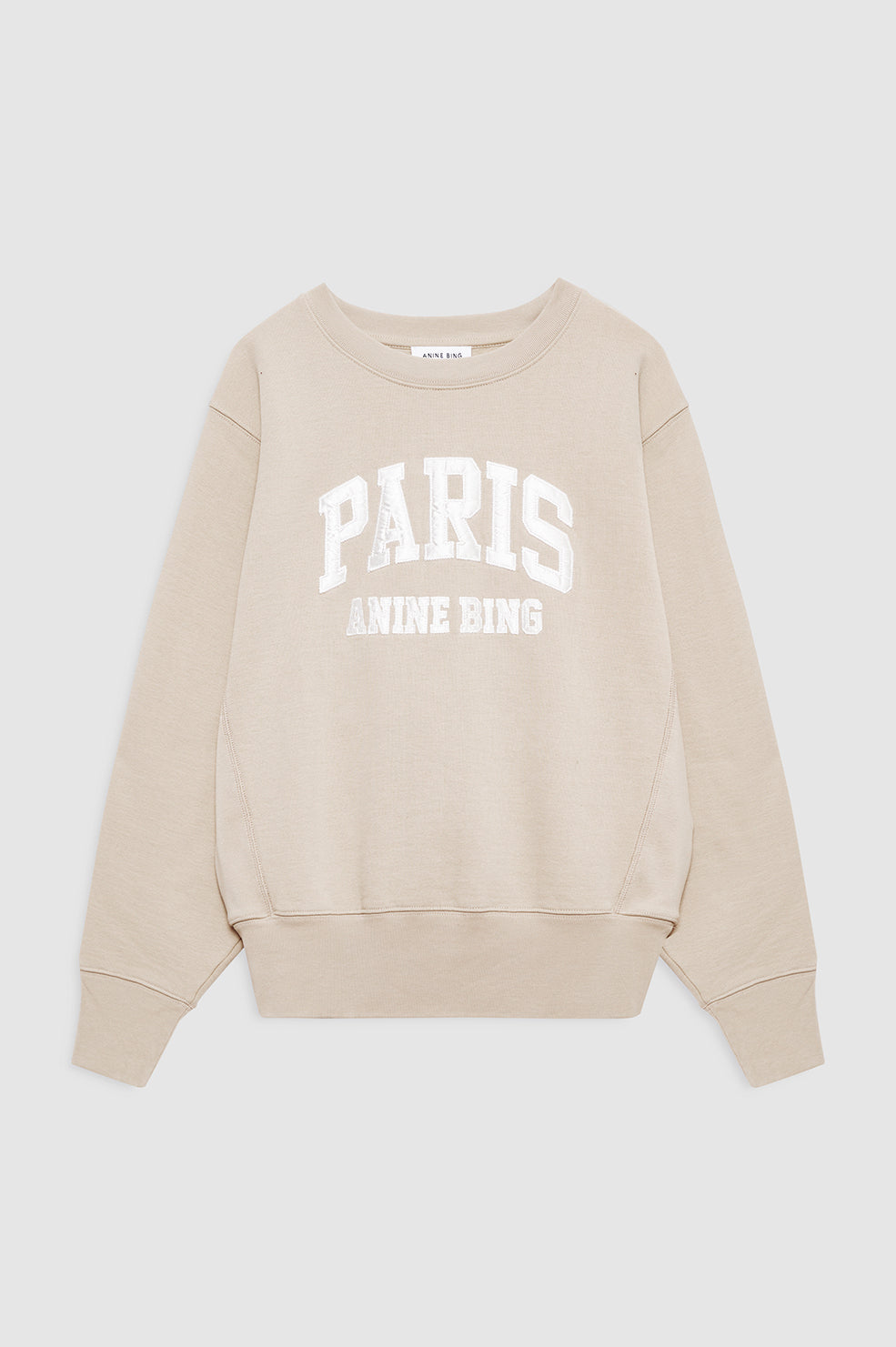 |ANINE BING Harry Shrunken Sweatshirt Paris - Beige - front view