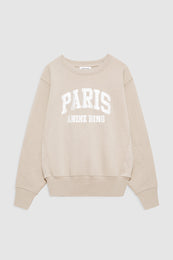featured-img|ANINE BING Harry Shrunken Sweatshirt Paris - Beige - front view