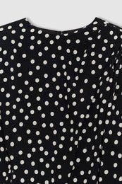 ANINE BING Haven Dress - Black And White Dot Jacquard - detail view