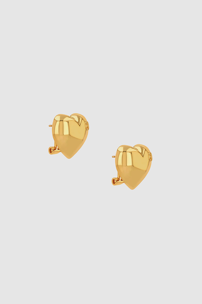 ANINE BING Heart Earrings - Gold