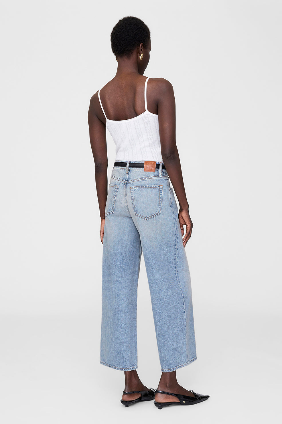 ANINE BING Heath Jean - Blizzard Blue - On Model Back  