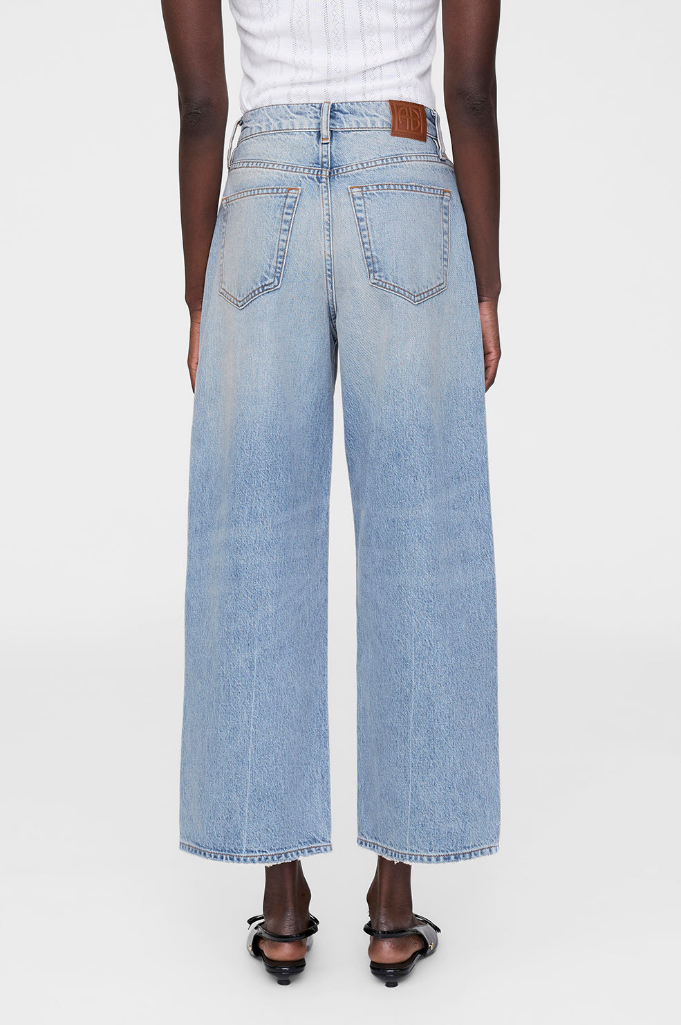 ANINE BING Heath Jean - Blizzard Blue - On Model Back Second Image 