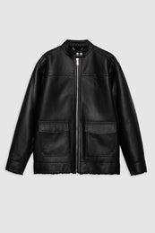 ANINE BING Henry Jacket - Black Leather With Shearling