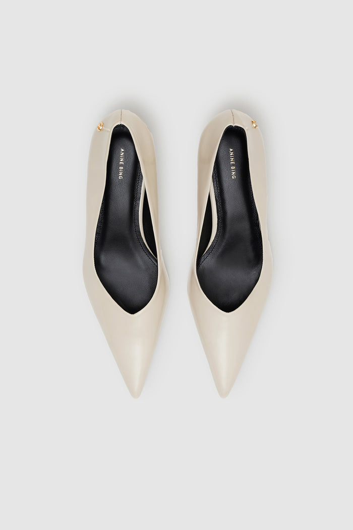 ANINE BING Hilda Pumps - High-Shine Bone