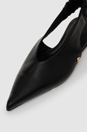 ANINE BING Hilda Slingback Flats - Black - Detail View 
