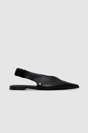 ANINE BING Hilda Slingback Flats - Black. - Side View 