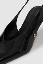 ANINE BING Hilda Slingback Pumps - Black Patent - detail view