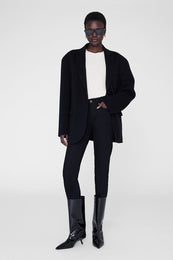 ANINE BING Hilda Wide Boots - Black Patent - On Model Front