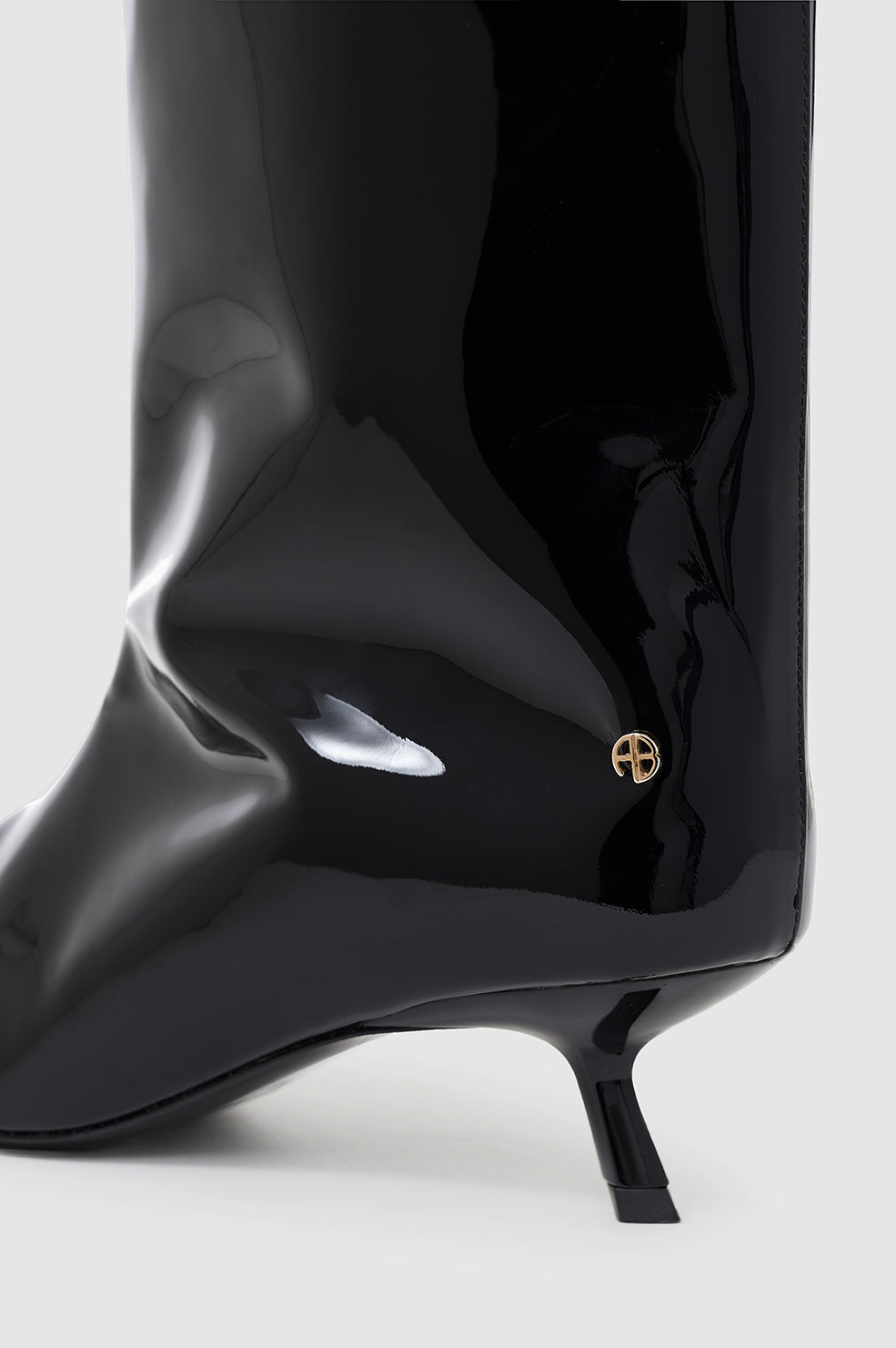 Hilda Wide Boots - Black Patent View 5