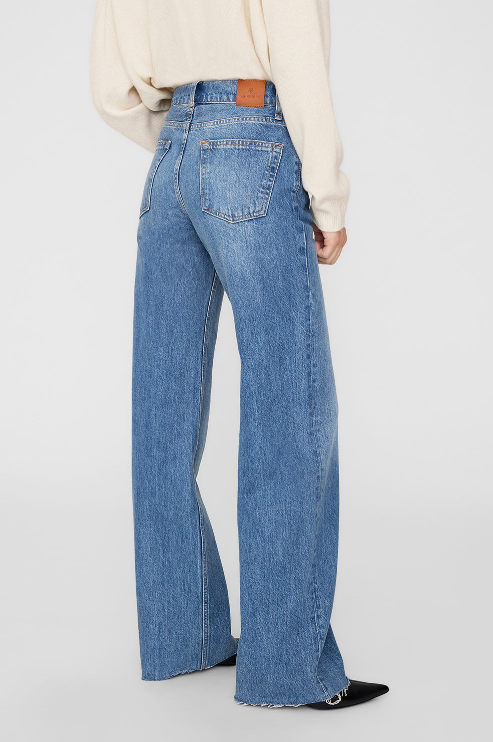 ANINE BING Hugh Jean - Panama Blue - On Model Back Second Image 