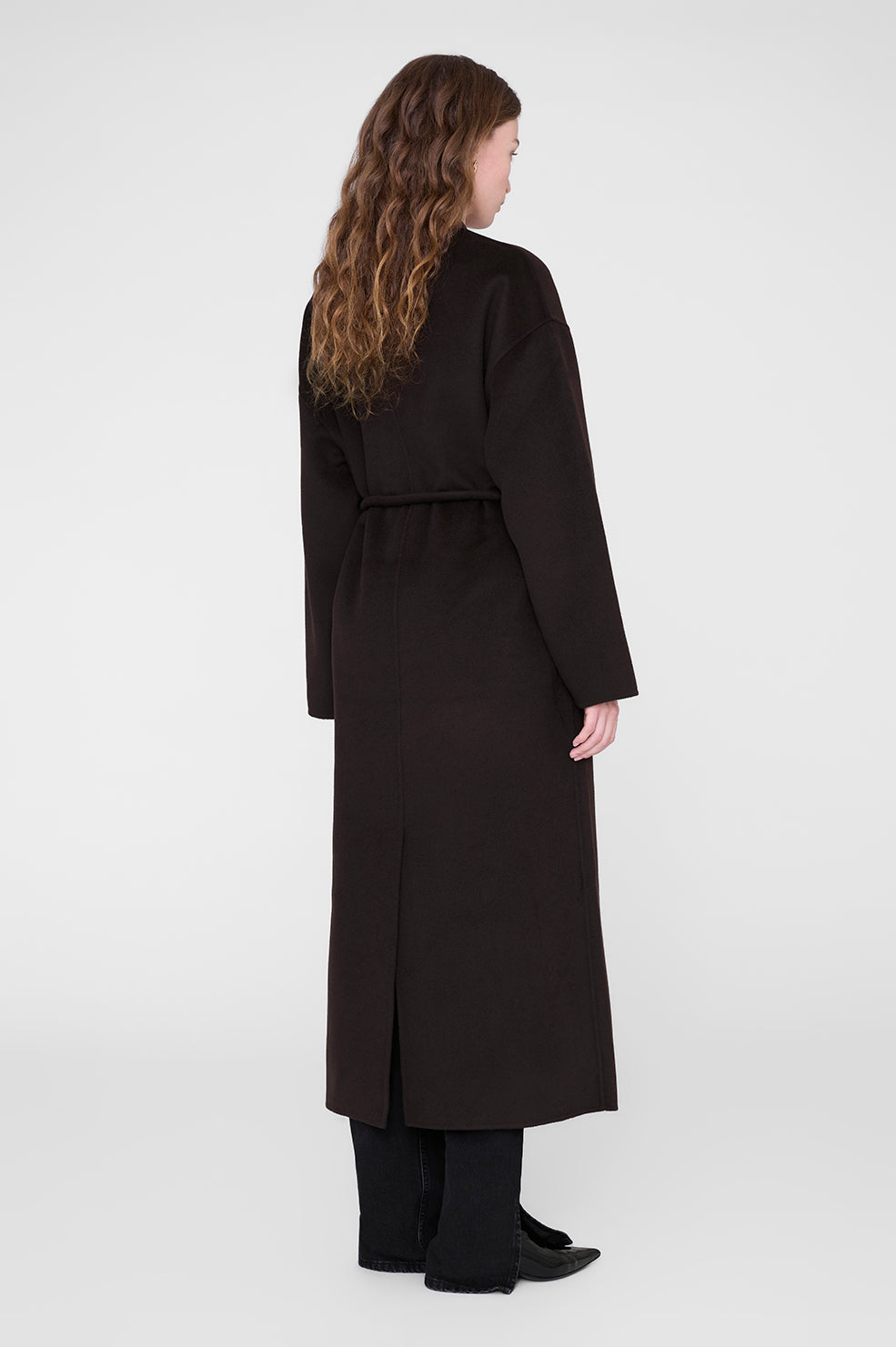 ANINE BING Hunter Coat - Deep Brown - on model back