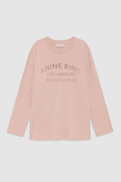 ANINE BING Ivan Long Sleeve Melrose Stencil - Washed Blushed - front view