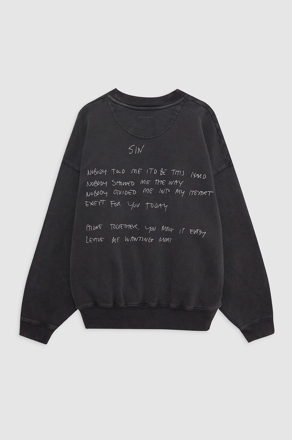 ANINE BING Jaci Sweatshirt Lyrics - Washed Black