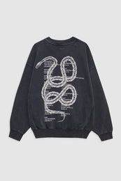 ANINE BING Jaci Sweatshirt Twisted Snake - Washed Black