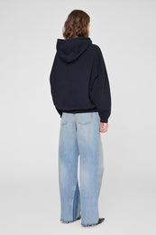 ANINE BING Jaci Hoodie Letterman - Vintage Black - on model back