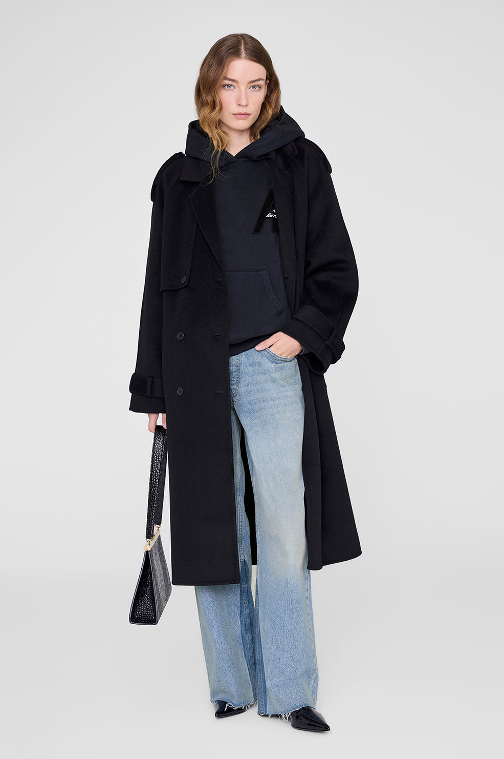 Jaci Hoodie Letterman - Vintage Black XS