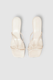 ANINE BING Jackie Heels - Bone Crinkled Patent - Top View 